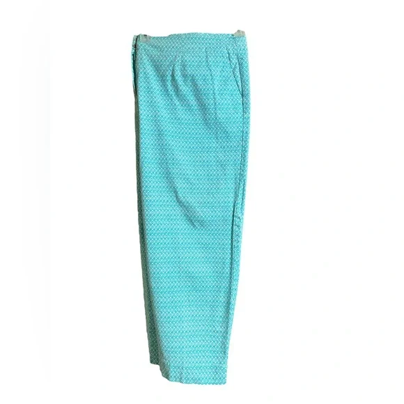 Talbots EUC aqua blue and white print pants.  Size 20 - Picture 4 of 4